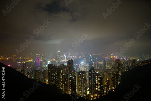 Wallpaper Mural Night cityscape of Hong Kong from Victoria peak Torontodigital.ca