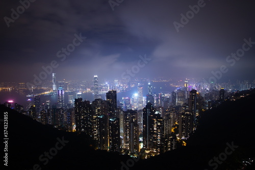 Canvas Print View of Victoria Harbour in Hong Kong from the Peak