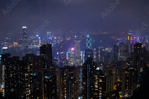 skyline of Hong Kong from Victoria Peak. Hong Kong © Hirotsugu