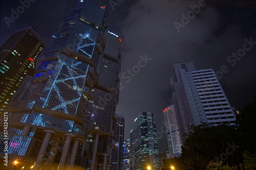 Wallpaper Mural Night view in downtown of Hong Kong Torontodigital.ca