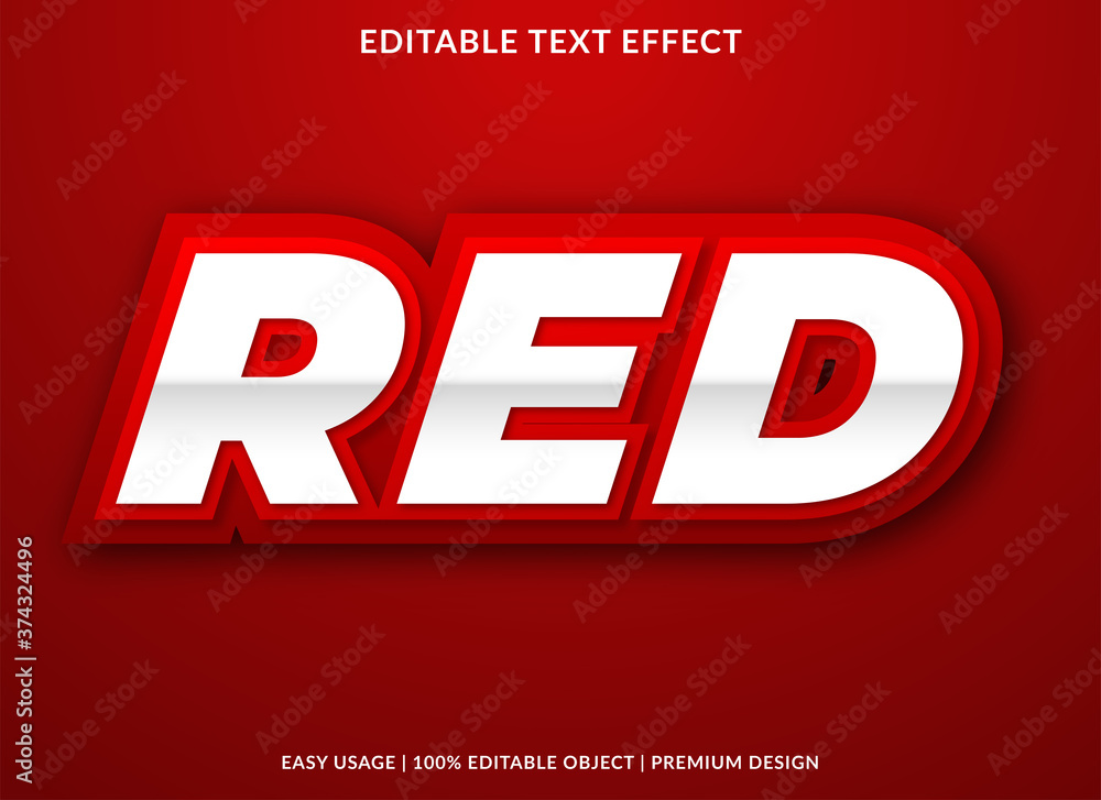 © Fuadi Alhusini - red text effect template with abstract style and bold concept use for business logo or product brand