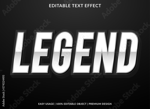 legend text effect template with sans style and bold concept use for business logo or product brand photo