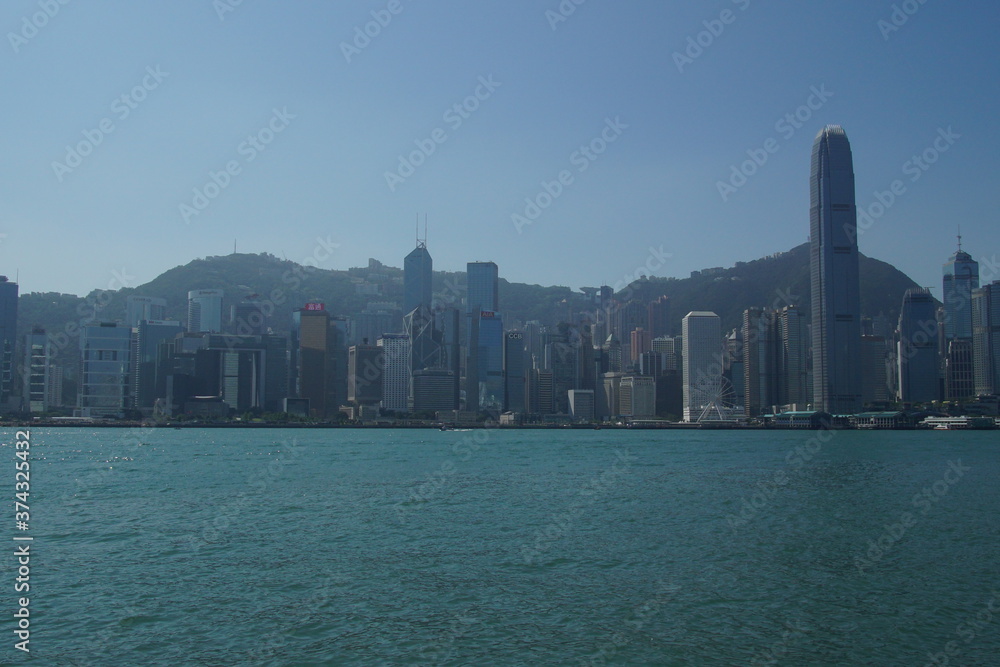 Fototapeta premium Hong Kong Victoria Harbour view; Hong Kong Cityscape