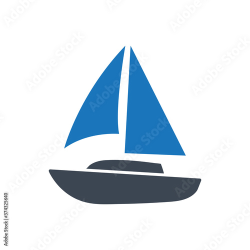 Fototapeta Naklejka Na Ścianę i Meble -  Sailboat icon ( vector illustration )