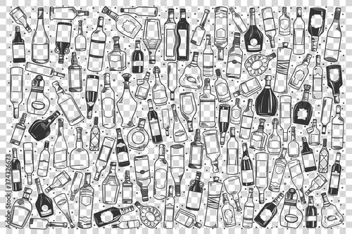 Alcohol doodle set