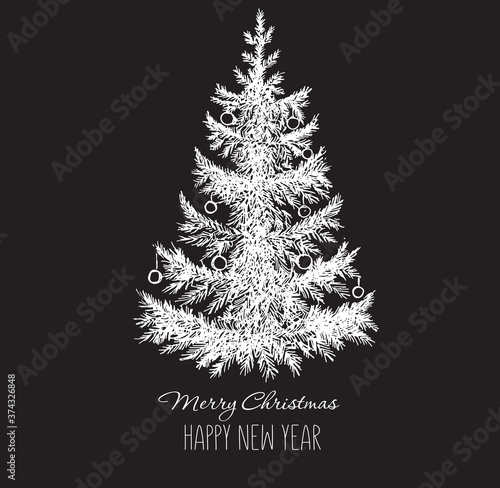 Christmas tree. Hand drawn illustration.	
