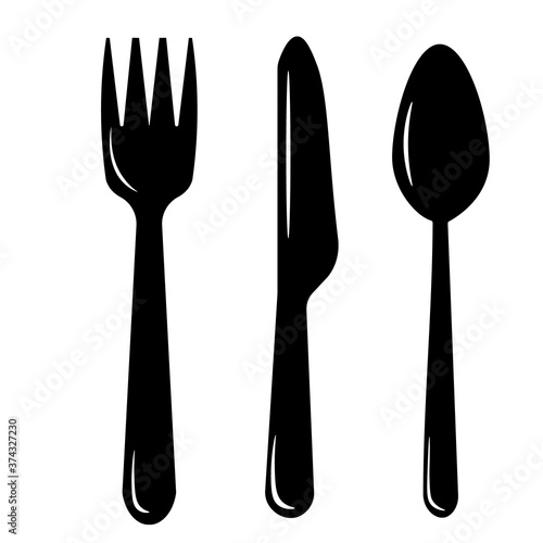 Cooking tools. Black and white vector on a white background. For logos  icons  menus and brochures.