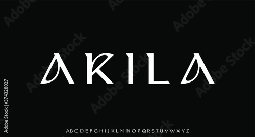 luxury minimalist geometric sans serif vector font alphabet set
