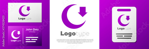 Logotype Moon icon isolated on white background. Logo design template element. Vector.