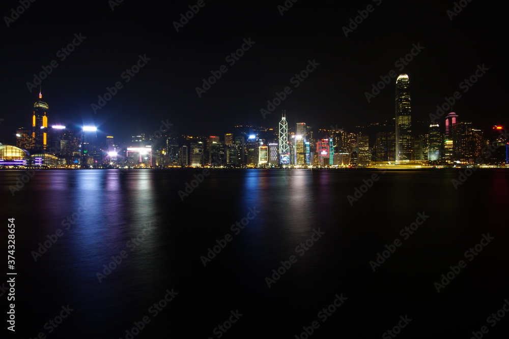 Fototapeta premium Hong Kong night view along Victoria Harbor