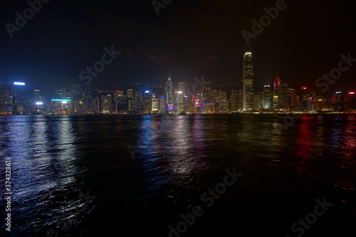 Hong Kong night view along Victoria Harbor © Hirotsugu