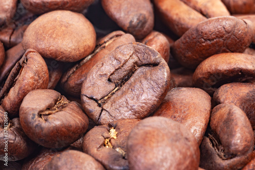 coffee beans close-up, use as texture or background