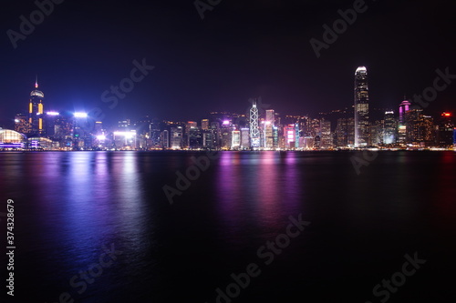 Hong Kong night view along Victoria Harbor