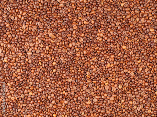 A lot of of roasted brown coffee beans background, wallpaper