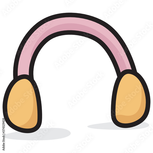 
A pair of earphones placed over the head, headphones icon
