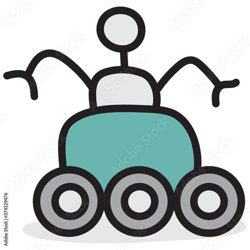 
A lunar rover or moon rover car, space exploration vehicle vector 
