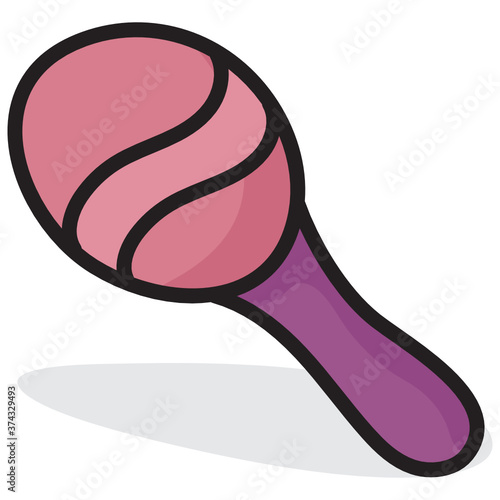 
Mexican traditional musical instrument, flat icon of maracas vector design 
