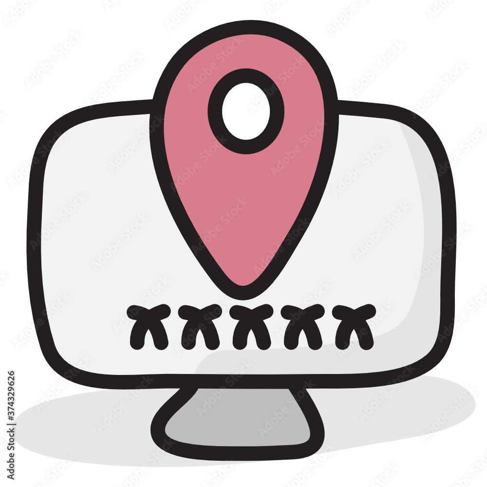 Map marker inside monitor, flat style of online location icon Stock Vector  | Adobe Stock