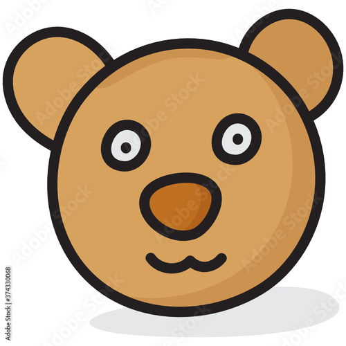 
Kids stuffed toy plaything, flat icon of teddy bear vector design 
