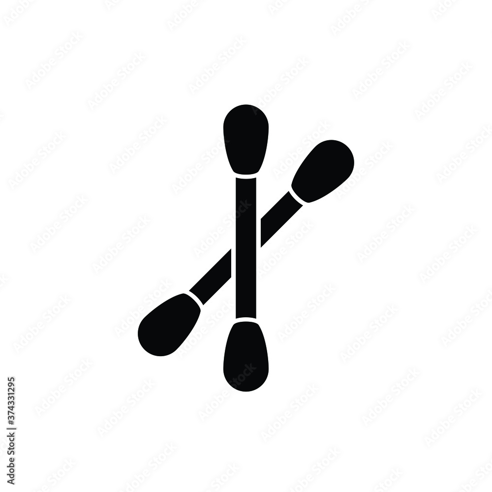 Cotton brush icon vector isolated on white Cotton brush icon vector isolated on white
