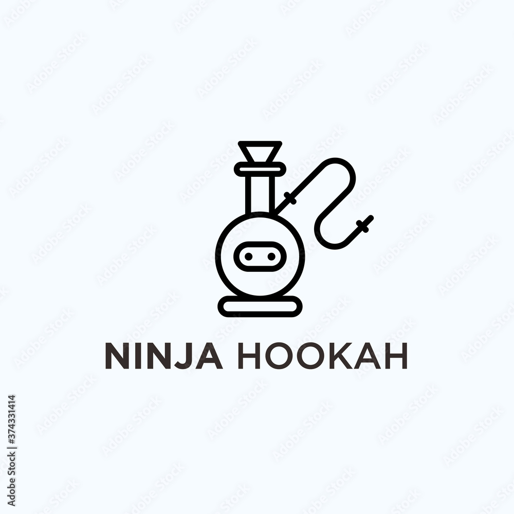 Obraz premium abstract ninja logo. hookah icon