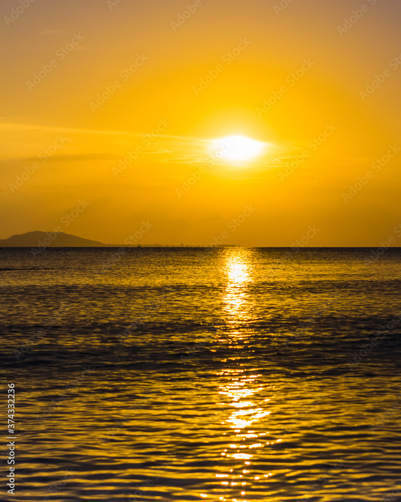 Amazing sunset view on South China sea at Sanya, Hainan, China