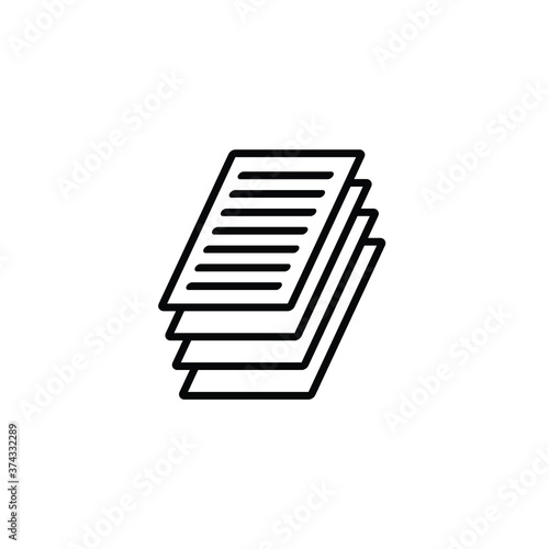 Document papers icon vector isolated on white