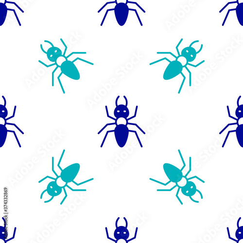 Blue Ant icon isolated seamless pattern on white background. Vector. © Kostiantyn
