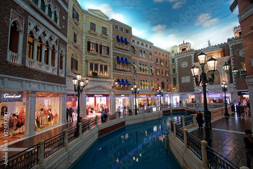 Fototapeta Naklejka Na Ścianę i Meble -  Amazing night view of hotels and casinos in Cotai of Macao