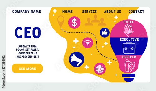 Vector website design template . CEO  - chief executive officer illustration for website banner, marketing materials, business presentation, online advertising.