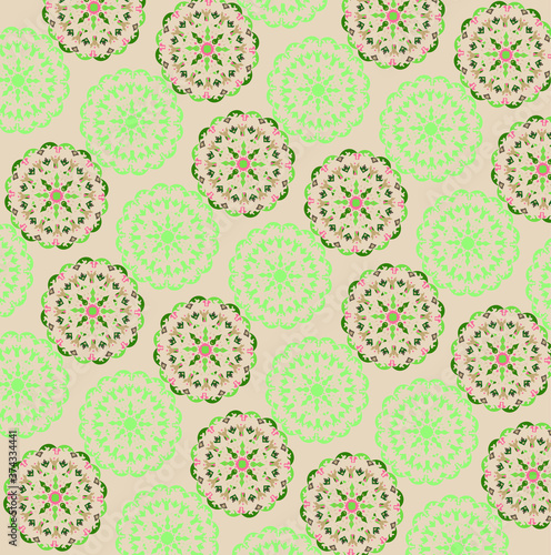 Pale Green patterns on the bisque background