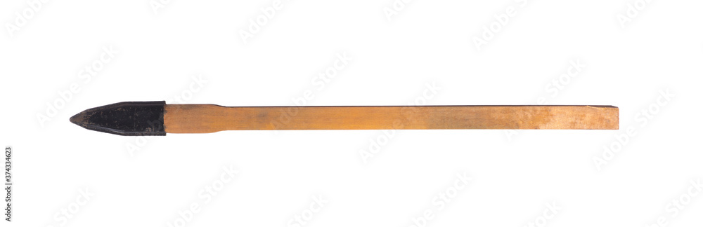 wooden spear isolated on white background