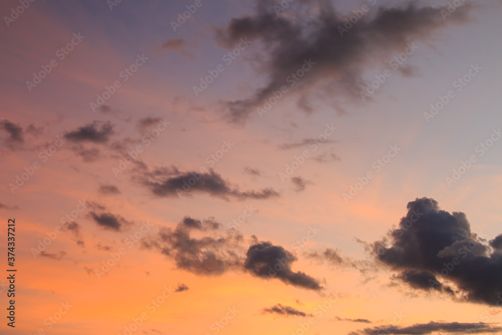 beautiful colorful sky and cloud in twilight time background