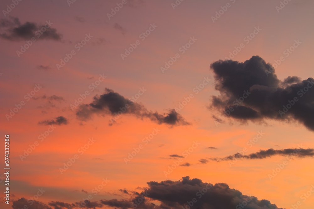 beautiful colorful sky and cloud in twilight time background