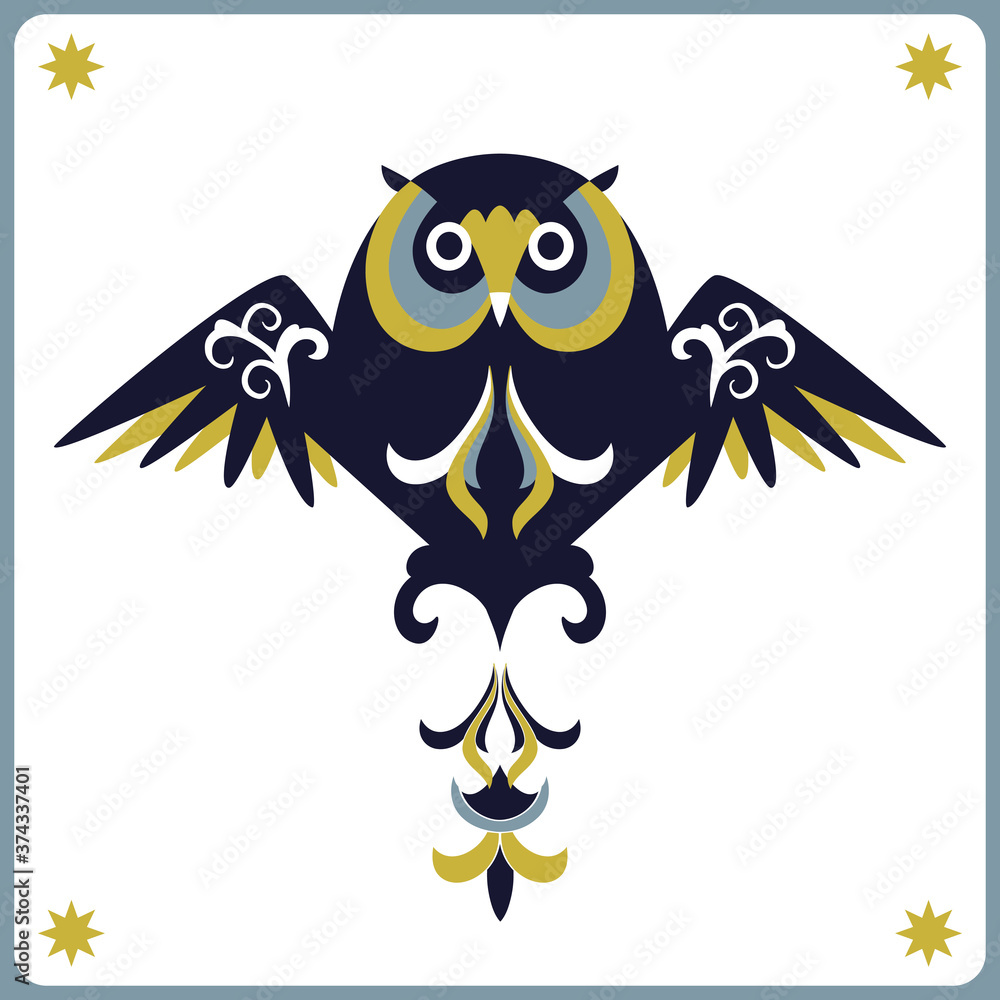 Ornamental owl. Decorative illustration Ornamental owl. Decorative illustration