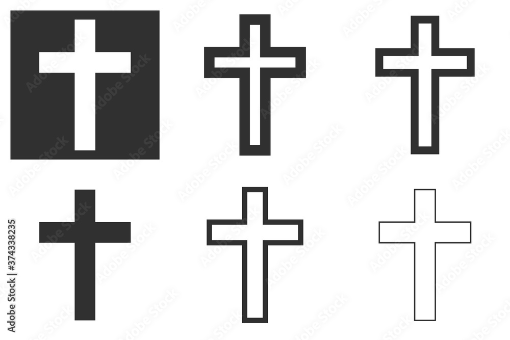 christian cross icon on a white and dark background background in several color options. vector illustration christian cross icon on a white and dark background background in several color options. vector illustration