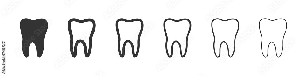 Tooth. Set of teeth icons. Flat style. Dental care. Vector illustration Tooth. Set of teeth icons. Flat style. Dental care. Vector illustration