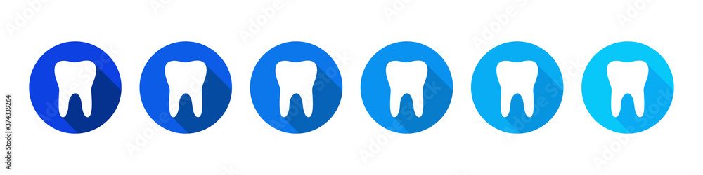 Tooth. Set of dentist icons. Flat style. Dental care. Vector illustration Tooth. Set of dentist icons. Flat style. Dental care. Vector illustration