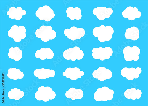 Set of clouds. Cloud icon. Vector illustration.