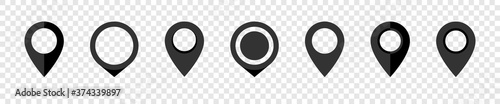 Location pin collection. Pointer map. Location mark icons. Pin vector icons, isolated. Vector illustration