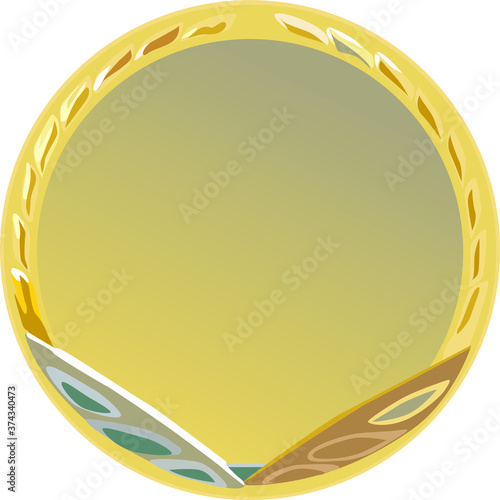 Metallic copper medal . Award for the winner. Medal for competitors and competitions. Awarding winners and participants.