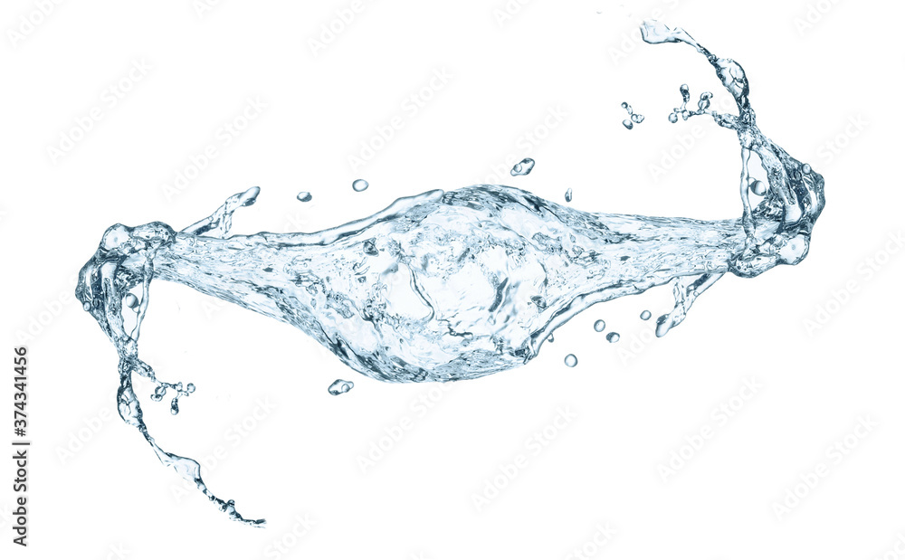 Obraz premium Splash water spread in all directions isolated white background