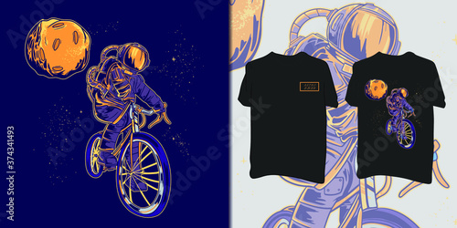 astronaut rider illustration