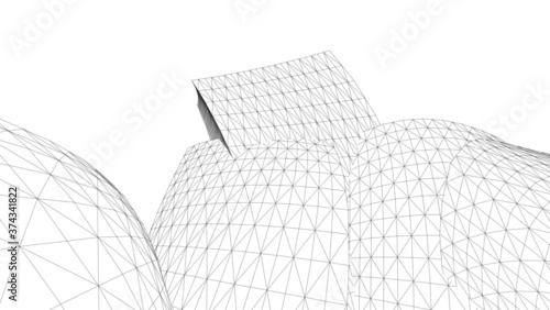 Modern architecture 3d structure