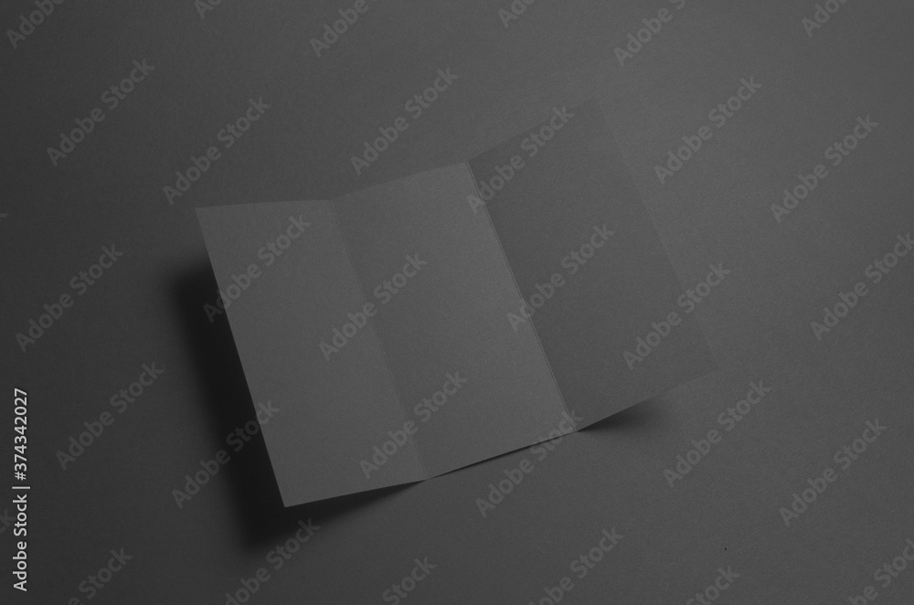 Black Tri-Fold Brochure Mock-Up Black Tri-Fold Brochure Mock-Up