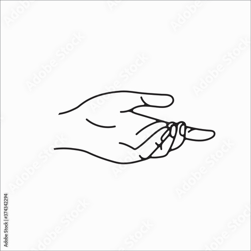 hand drawn hand icons in simple minimalistic line art style. logo elements illustrations for graphic design, logos and branding, social media icons. hand poses, pointing, holding, reaching, grasping.