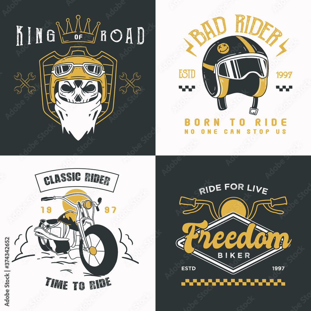 Naklejka premium Retro rider badges logos collection