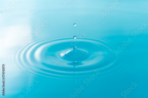 Water droplets on surface water background