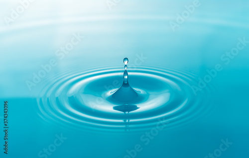 Water droplets on surface water background
