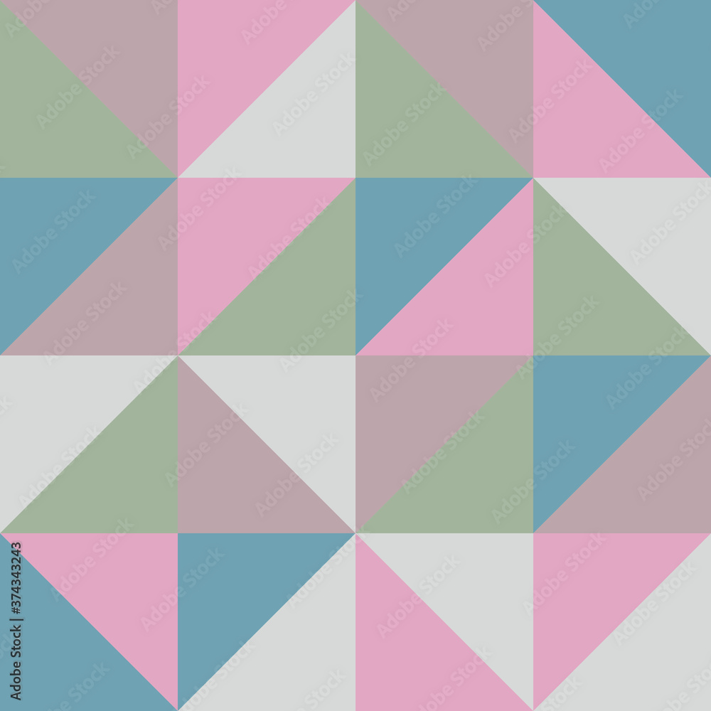 Fototapeta premium Abstract triangles seamless pattern soft hues